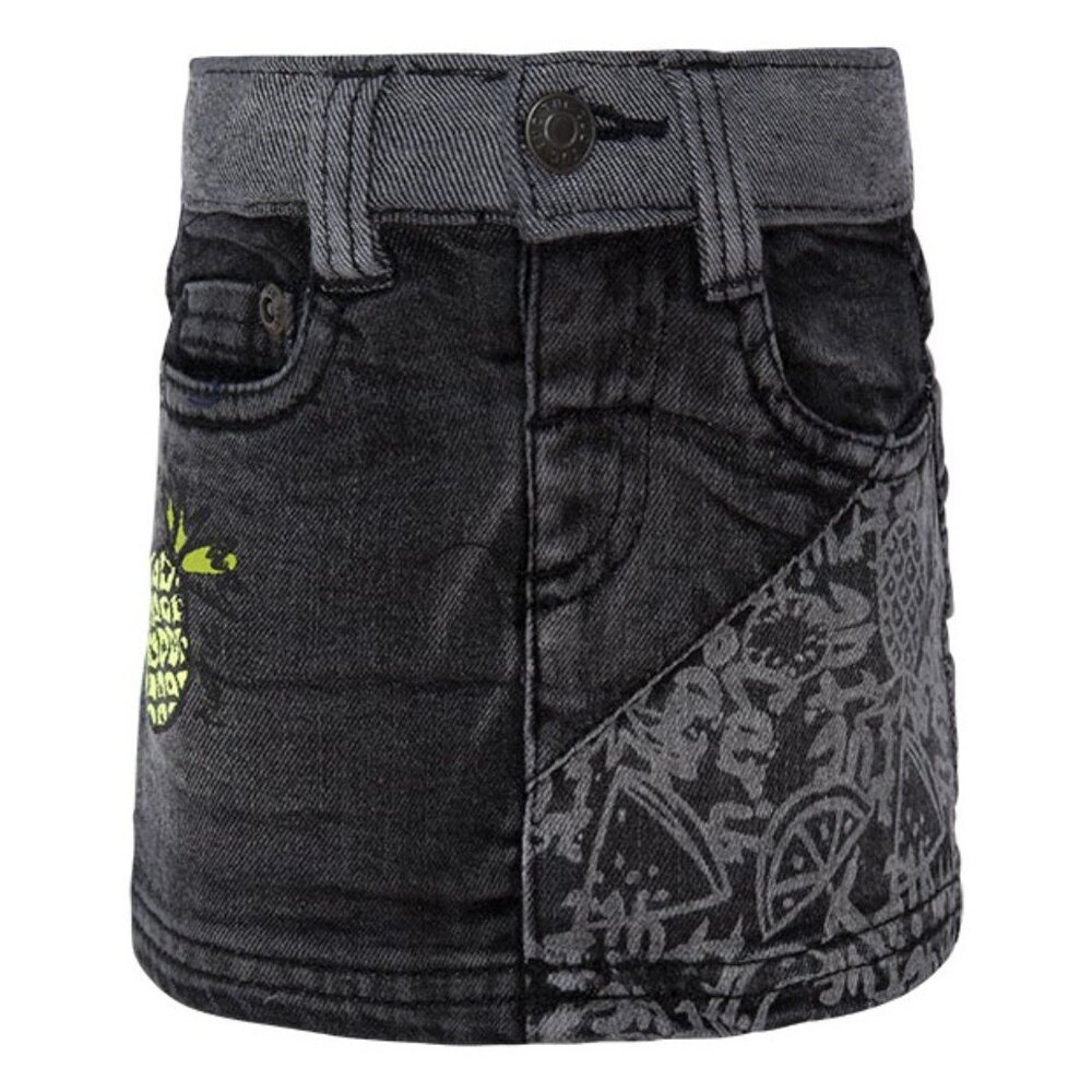 TucTuc - Chic Grey Denim Skirt with Patterns, size 2